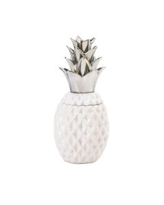 12 SILVER TOPPED PINEAPPLE JAR